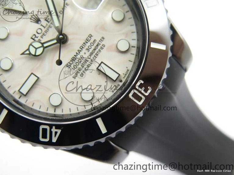 Best AAA Replica Sites Dial SA Strap Edition 2470 Cream Black 40mm 5GF Neat Rubber on Submariner Black Best Ceramic 1221